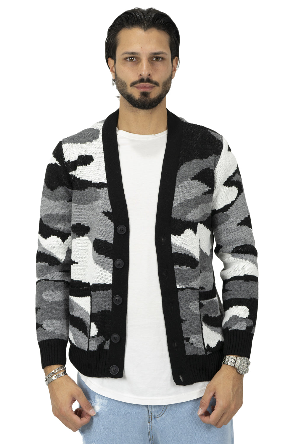 Cardigan Maglione Uomo Camouflage Art. Mg93