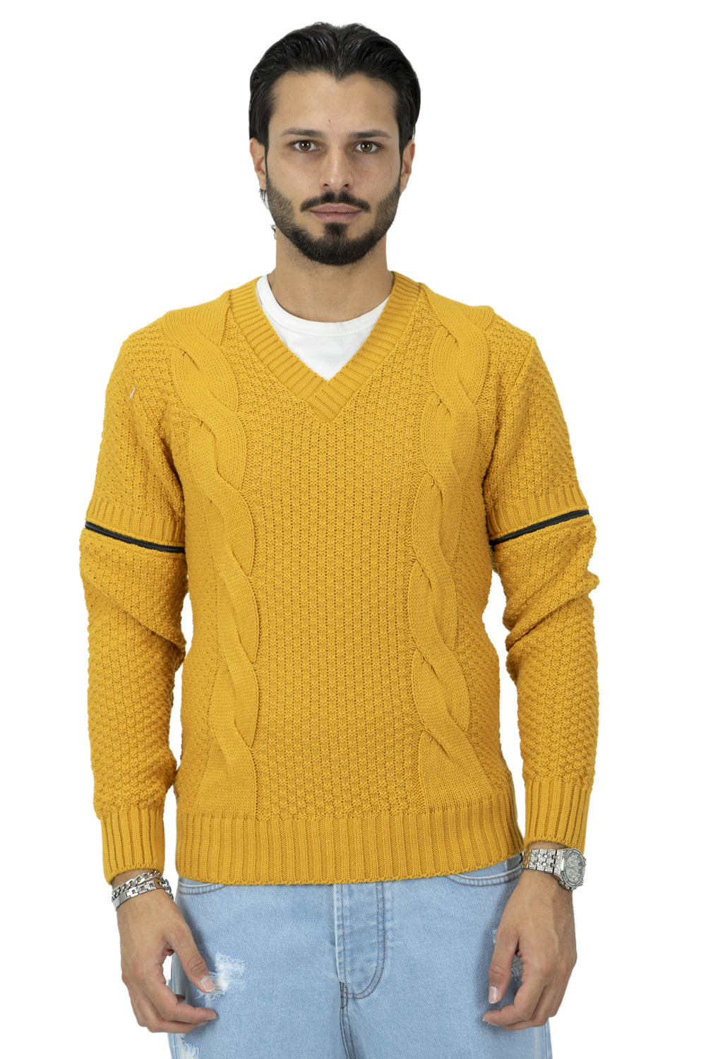 Maglione Uomo Scollo V Con Maniche removibili Art. Mg92