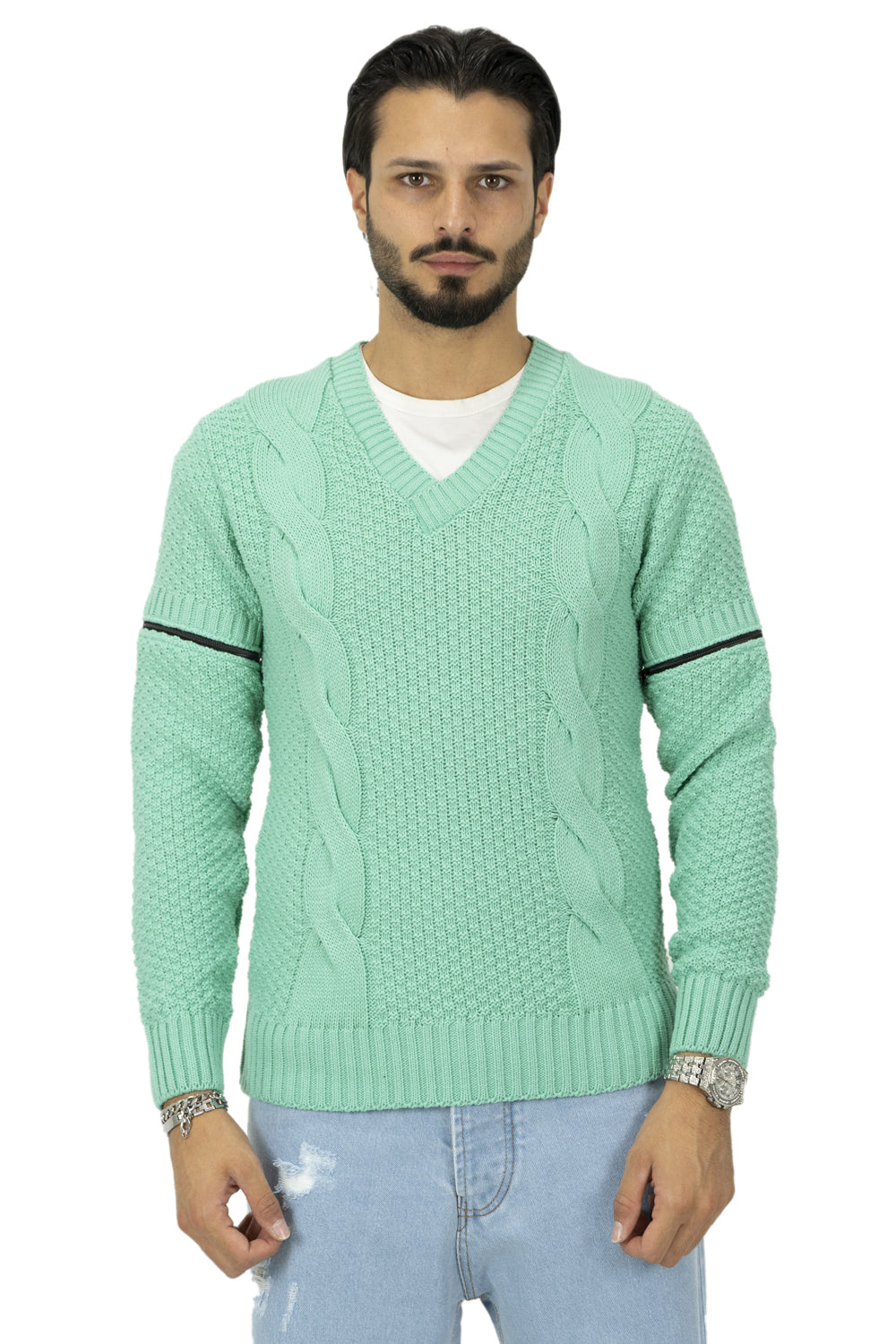 Maglione Uomo Scollo V Con Maniche removibili Art. Mg92