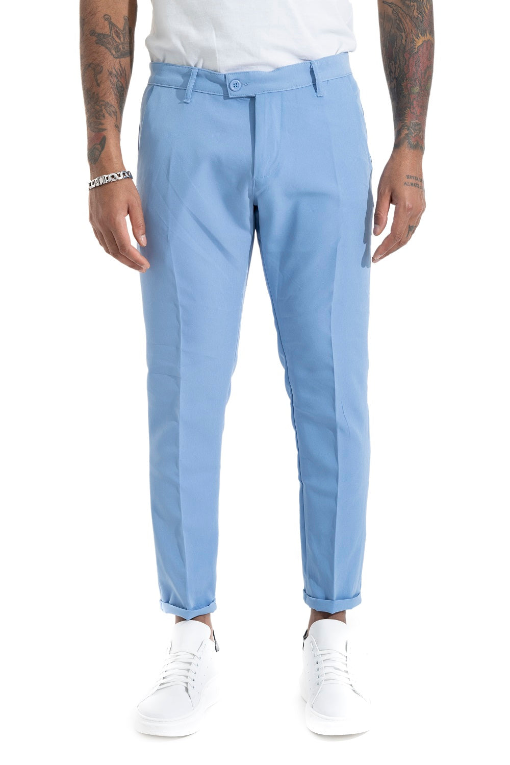 Pantalone Casual Uomo Tasca America Con Bottone Lato Art. Pt102