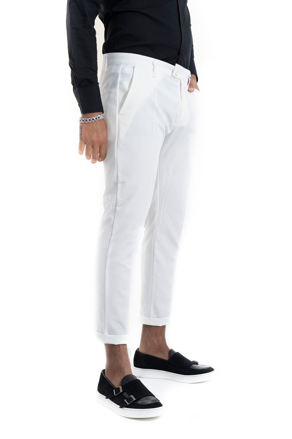 Pantalone Casual Uomo Tasca America Con Bottone Lato Art. Pt102