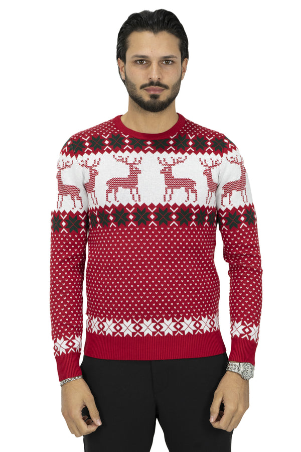 Maglione Christmas Con Renne Pixel Art. Mg97