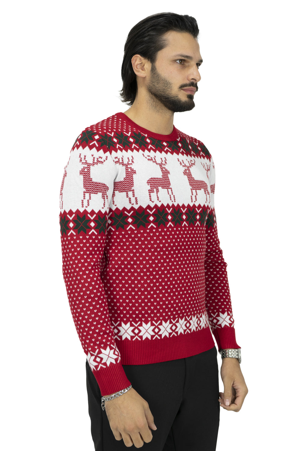 Maglione Christmas Con Renne Pixel Art. Mg97