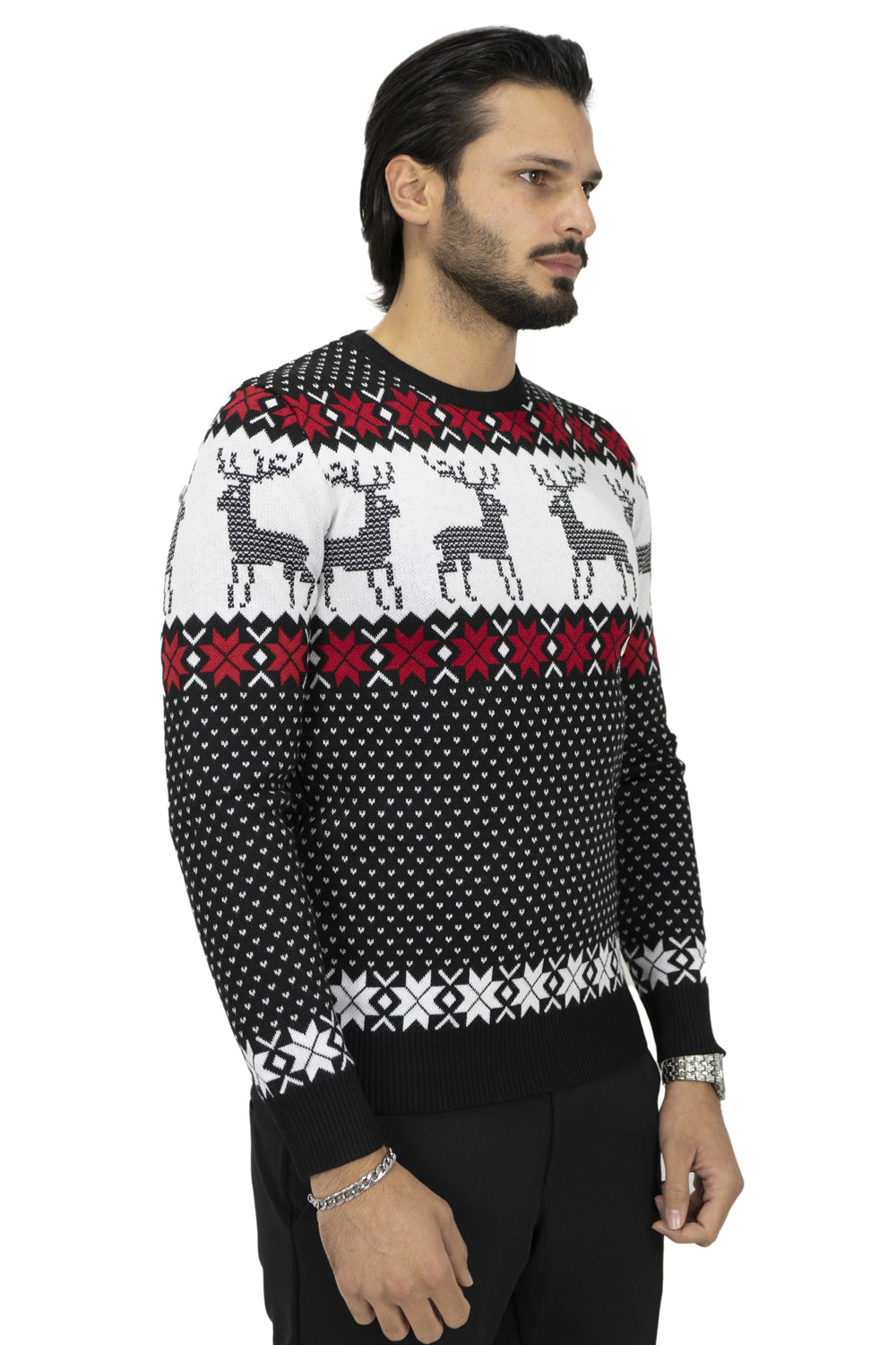 Maglione Christmas Con Renne Pixel Art. Mg97