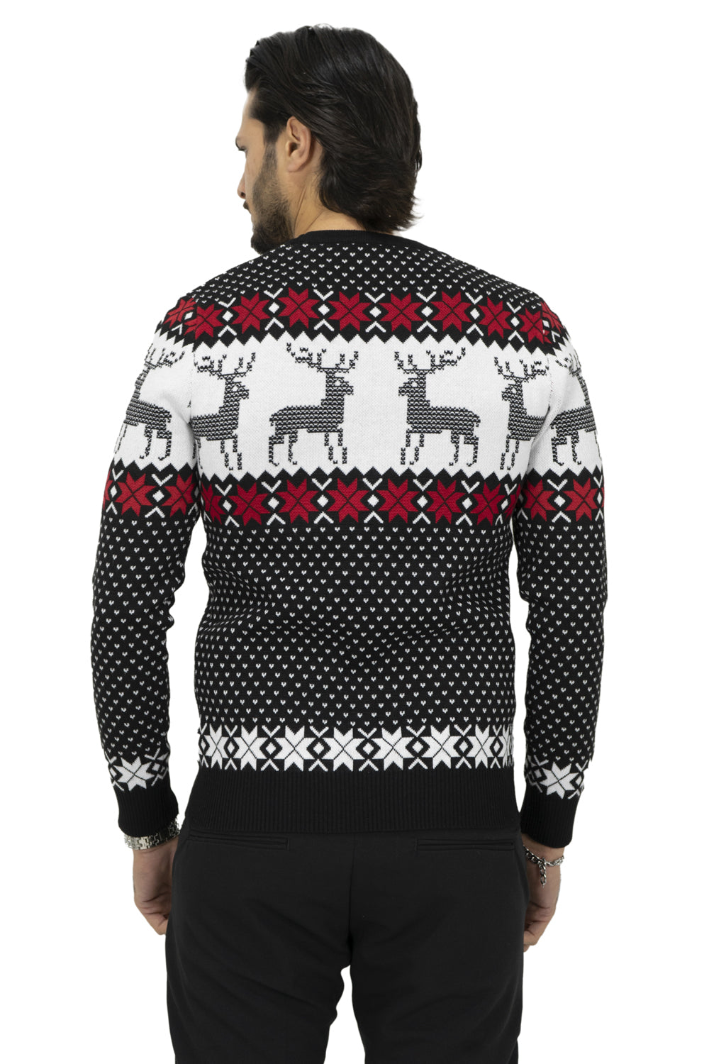 Maglione Christmas Con Renne Pixel Art. Mg97