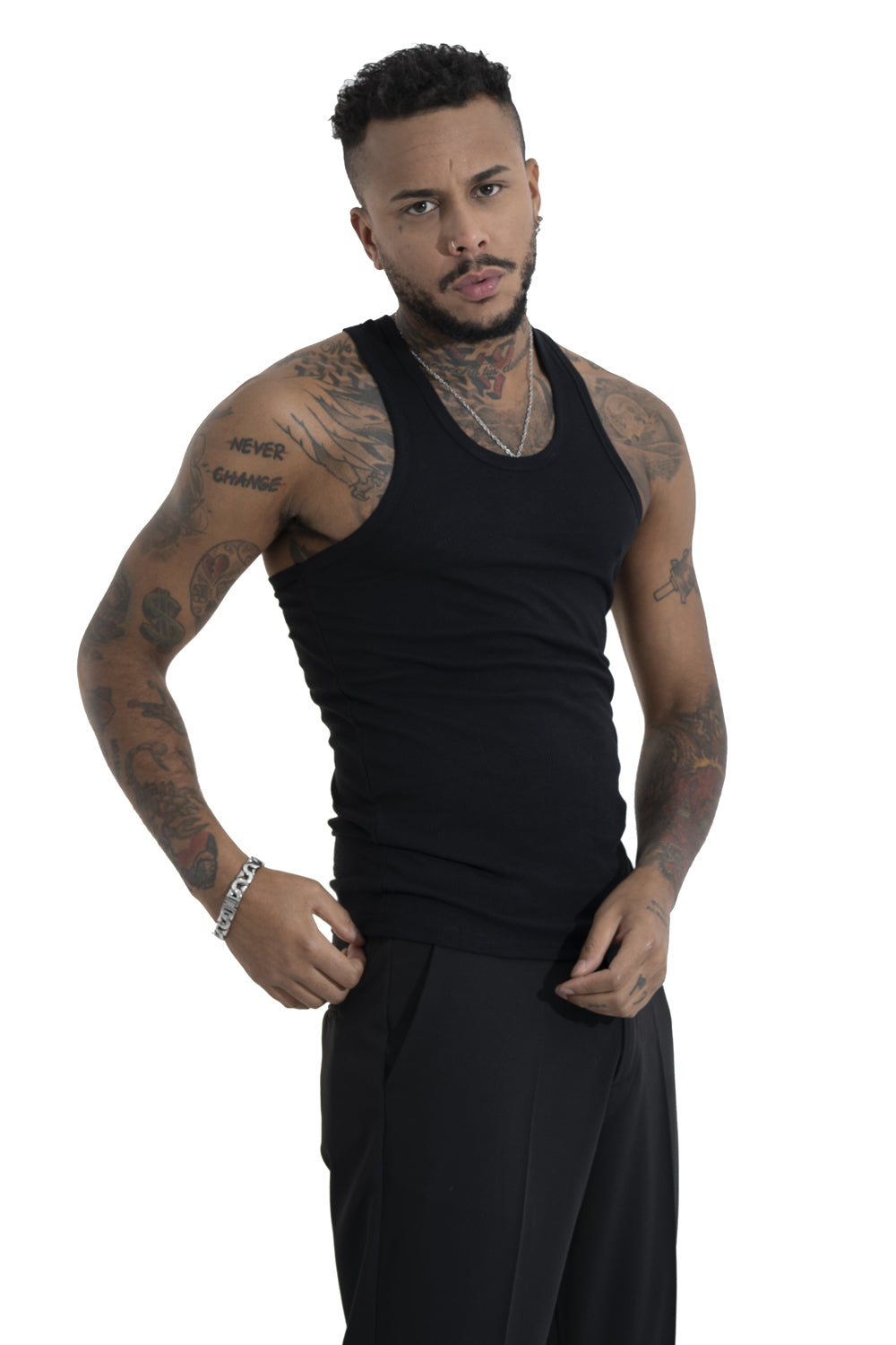 Canotta Uomo Slim Basic Nera Art. Ct08