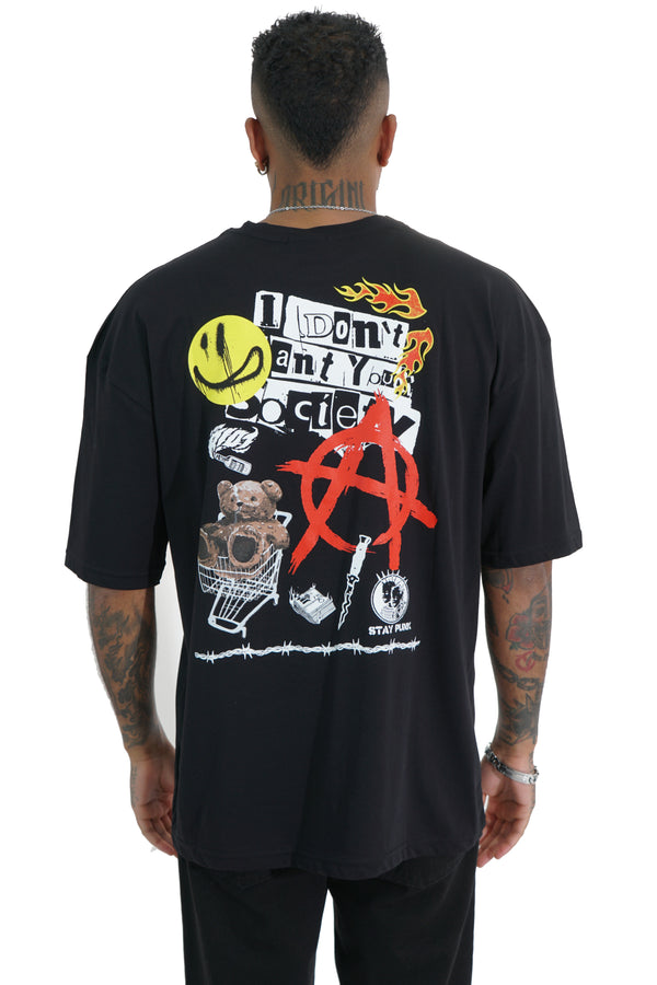 T-shirt homme imprimé rétro ''Anarchy'' Art. Ts130