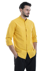 Camicia Uomo Lino Maniche Lunghe Tinta Unita Art. Cm87
