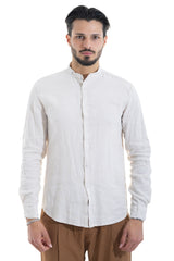 Camicia Uomo Lino Maniche Lunghe Tinta Unita Art. Cm87