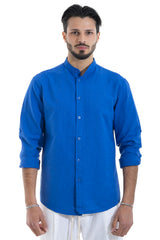 Camicia Uomo Lino Maniche Lunghe Tinta Unita Art. Cm87