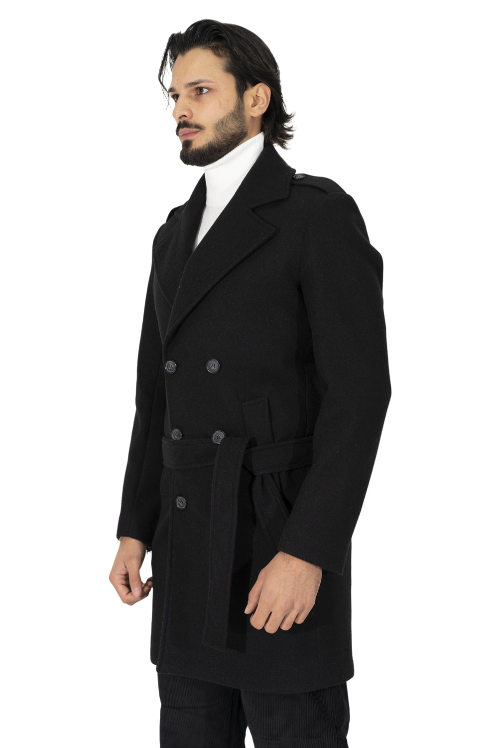 Cappotto Uomo Con Cintura Doppio Petto Art. Cp26