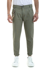 Pantalone In Lino Con Bottone Accessorio Laterale Tasca America Art. Pt48