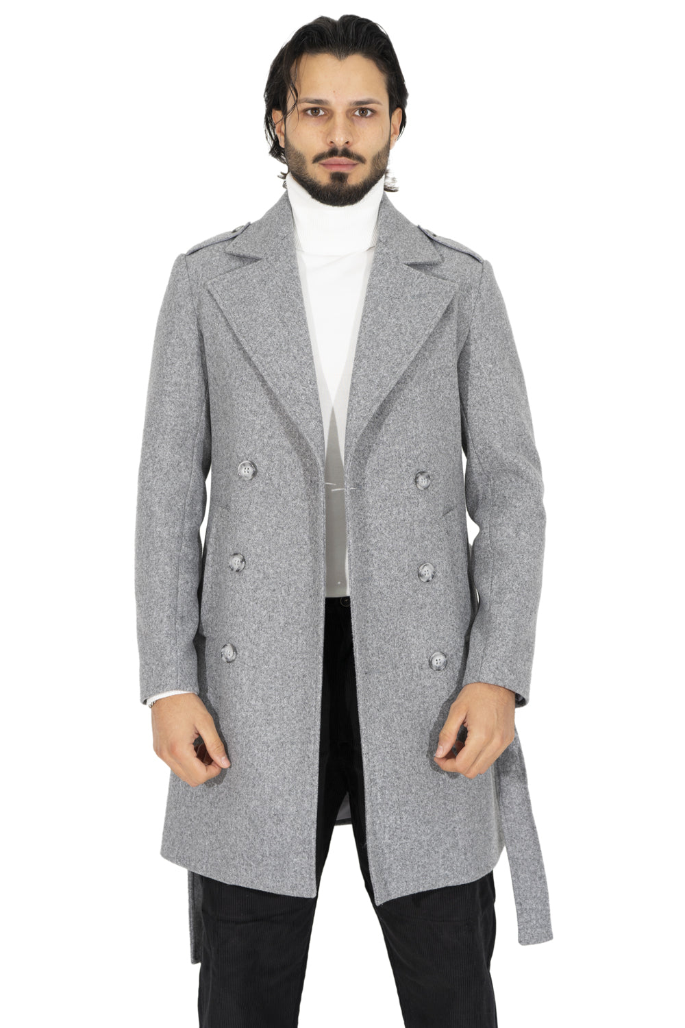 Cappotto Uomo Con Cintura Doppio Petto Art. Cp26