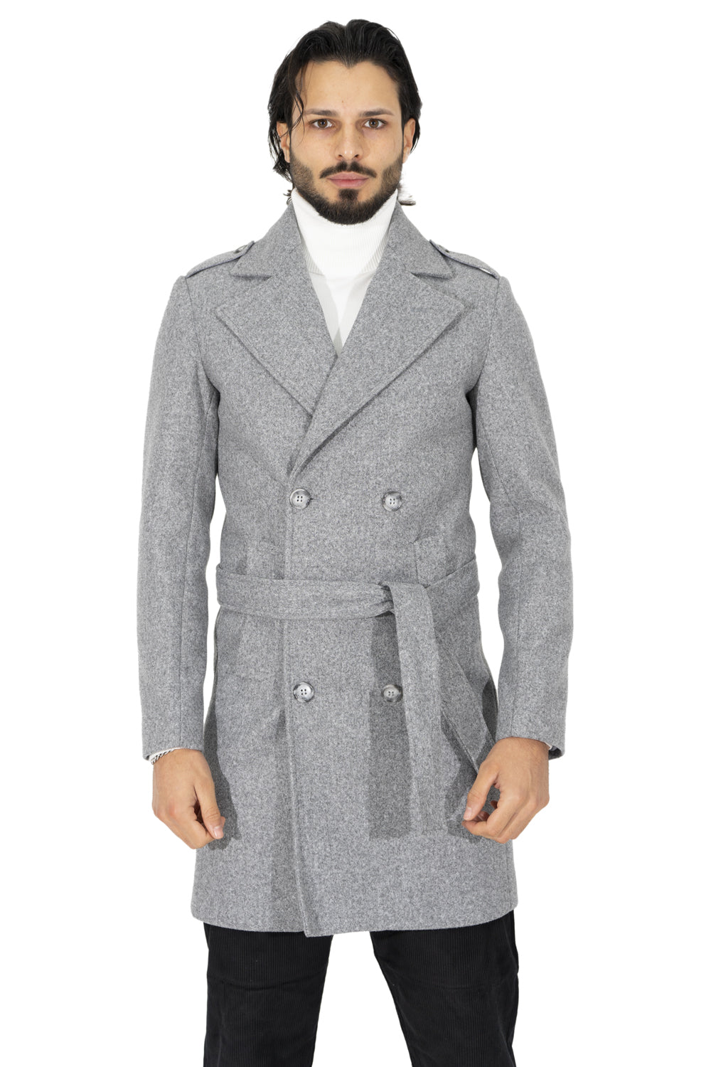 Cappotto Uomo Con Cintura Doppio Petto Art. Cp26