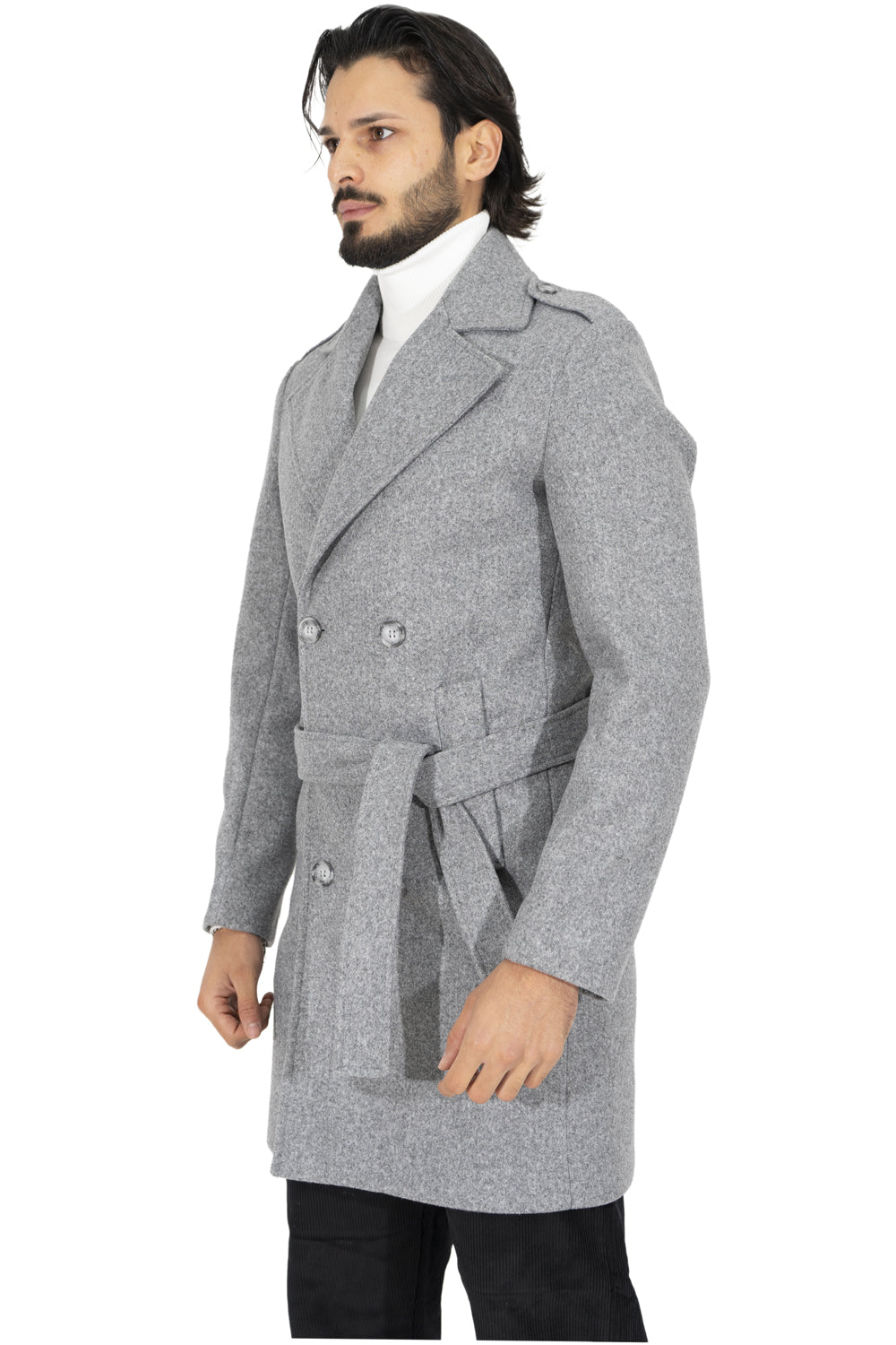 Cappotto Uomo Con Cintura Doppio Petto Art. Cp26