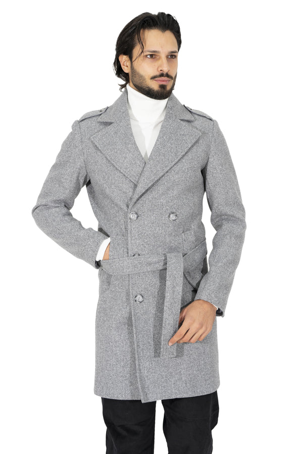 Cappotto Uomo Con Cintura Doppio Petto Art. Cp26