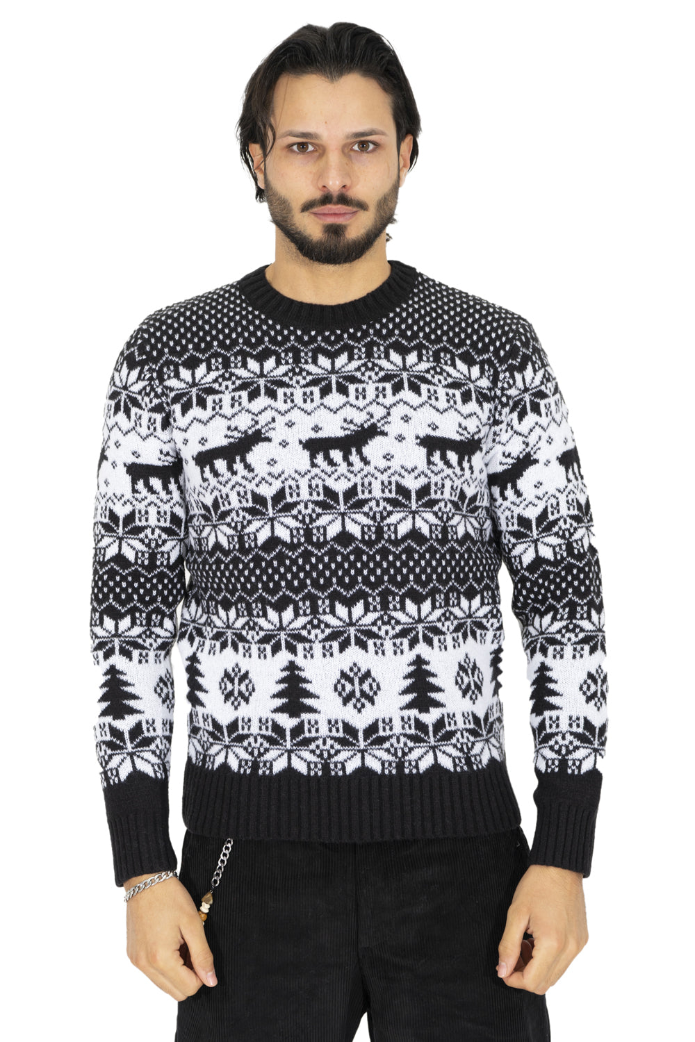 Maglione Natale Christmas Con Alberi Art. Mg104