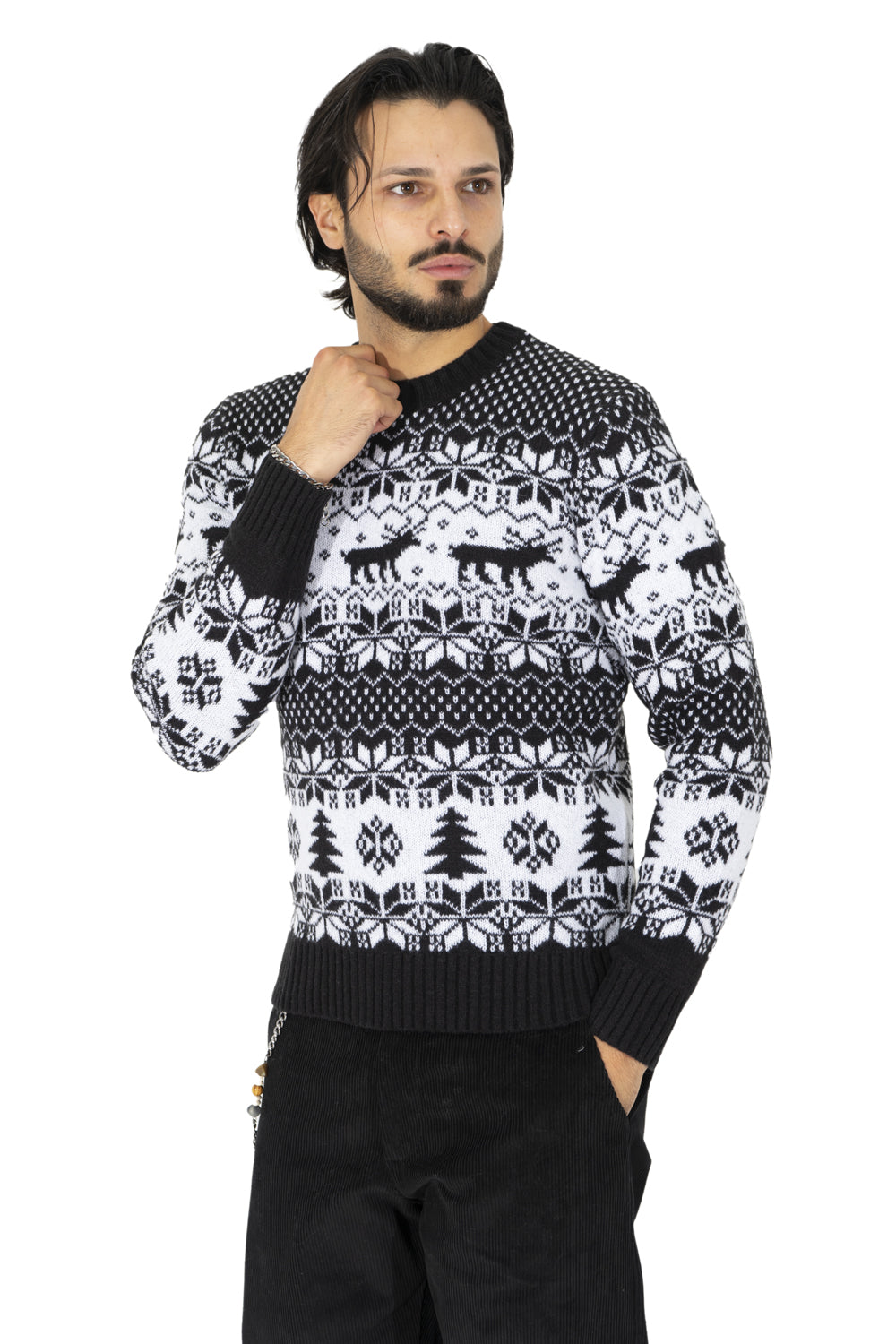 Maglione Natale Christmas Con Alberi Art. Mg104