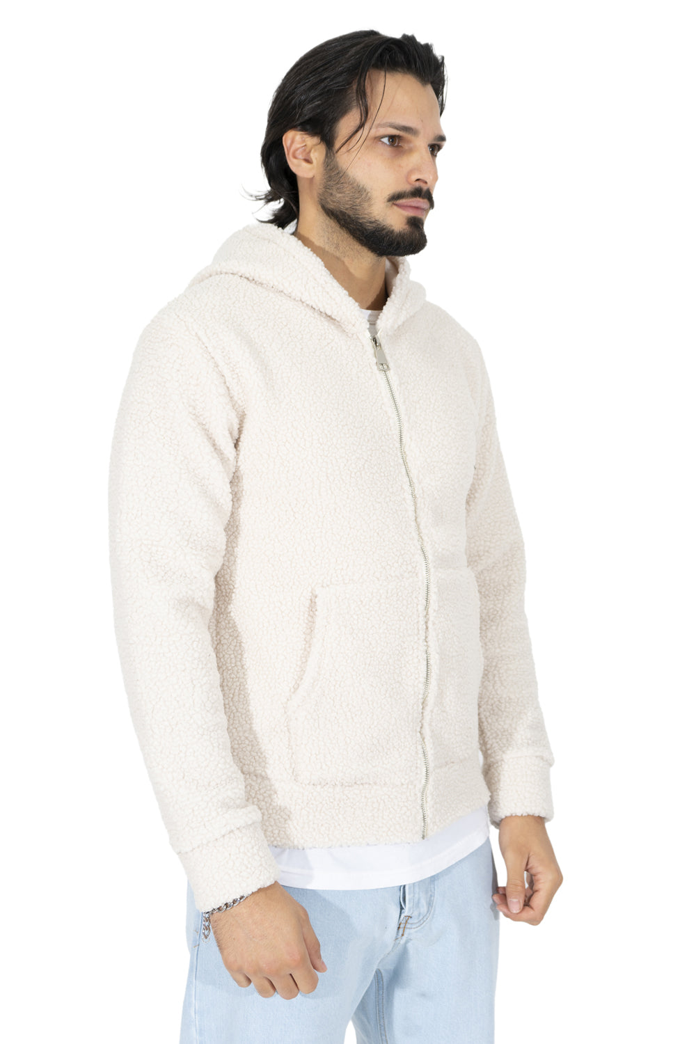 Felpa Teddy Eco-pelliccia Con Zip e Cappuccio Art. Fe141