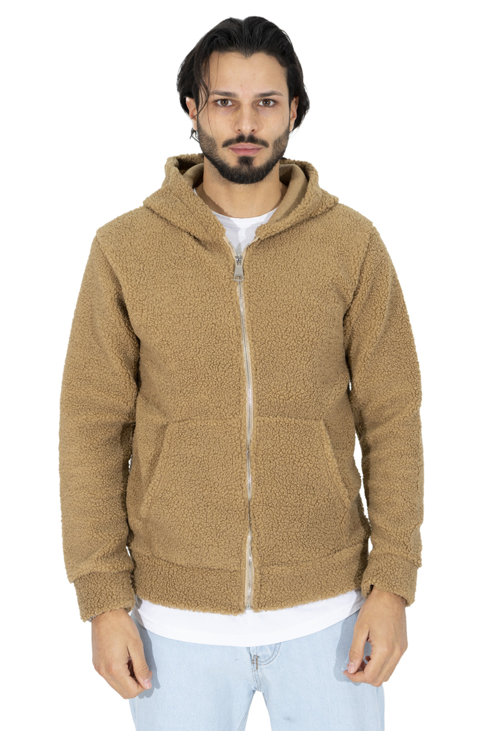 Felpa Teddy Eco-pelliccia Con Zip e Cappuccio Art. Fe141