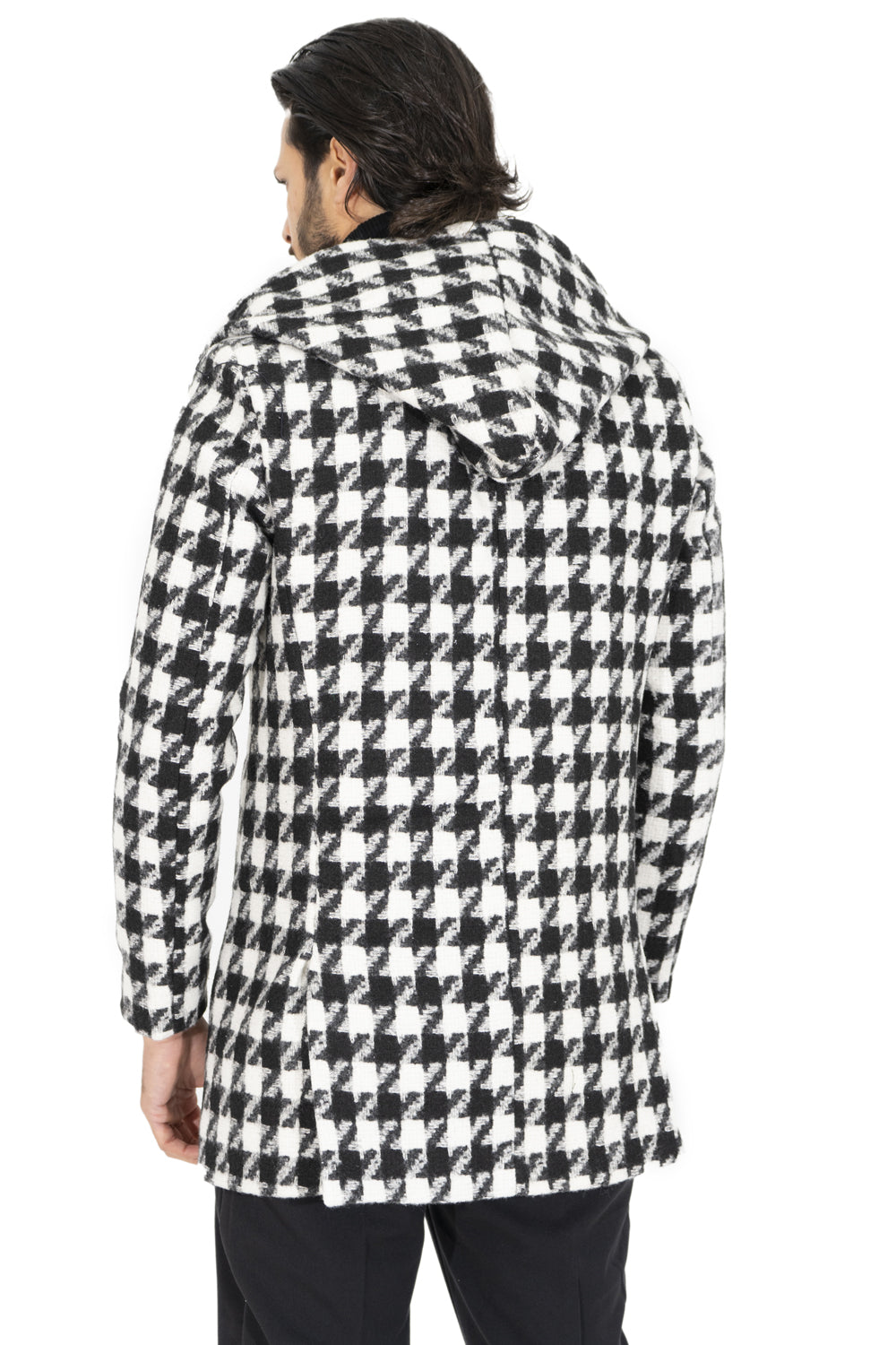 Cappotto Uomo Pied de Poule Con Cappuccio Art. Cp28