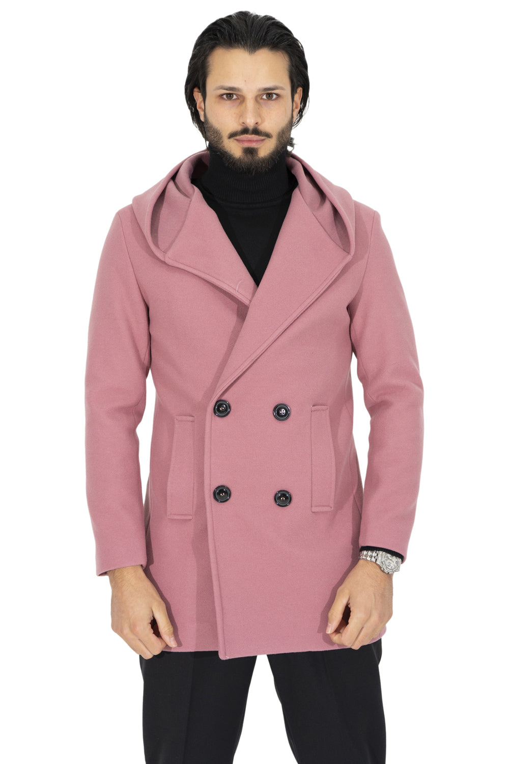 Cappotto Uomo Con Cappuccio Tinta Unita Art. Cp27