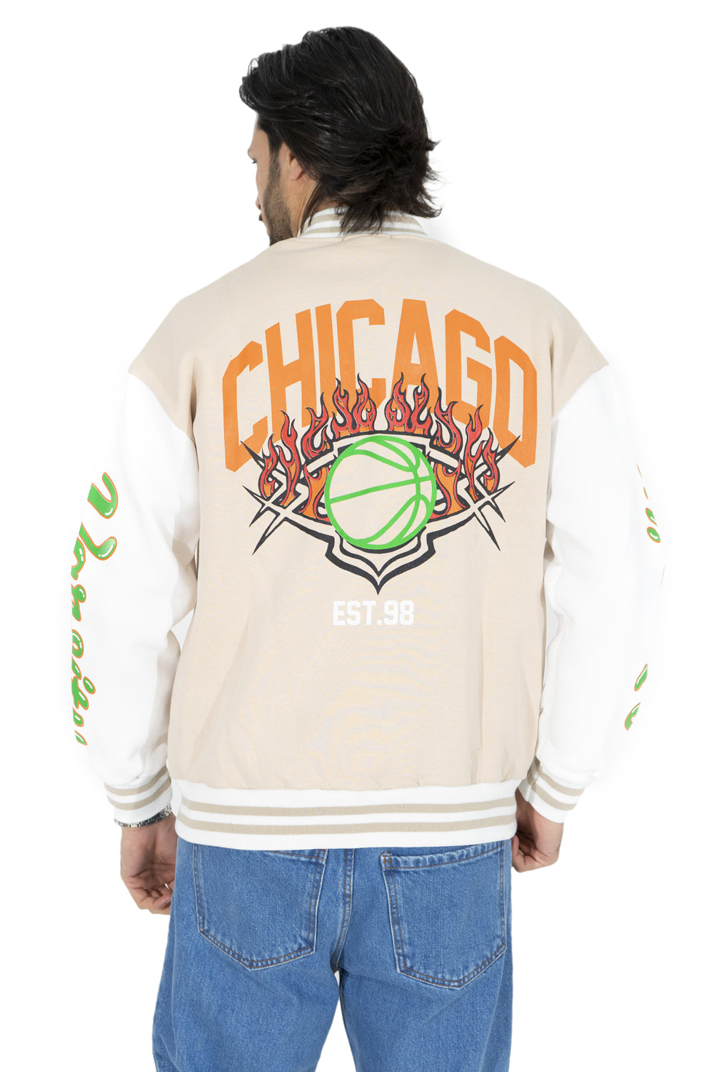 Felpa Uomo Varsity College Chicago Felpata Art. Fe143