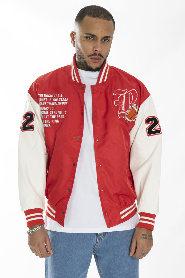 Giubbotto Uomo College Varsity ''LR'' Con stampe e patch Art. Gb133