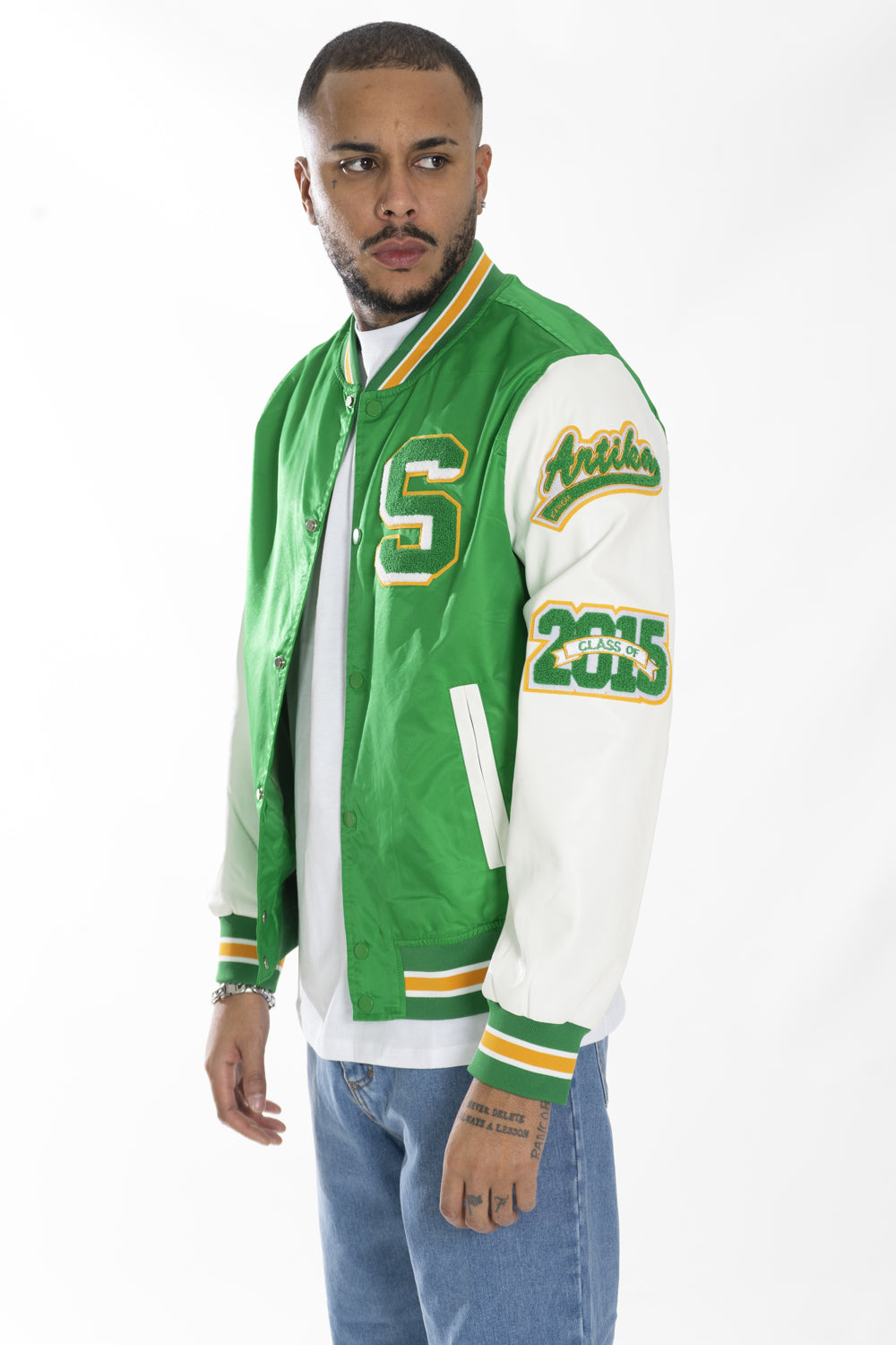 Giubbotto Uomo Giacca Varsity ''S'' Con Maniche Ecopelle Art. Gb135