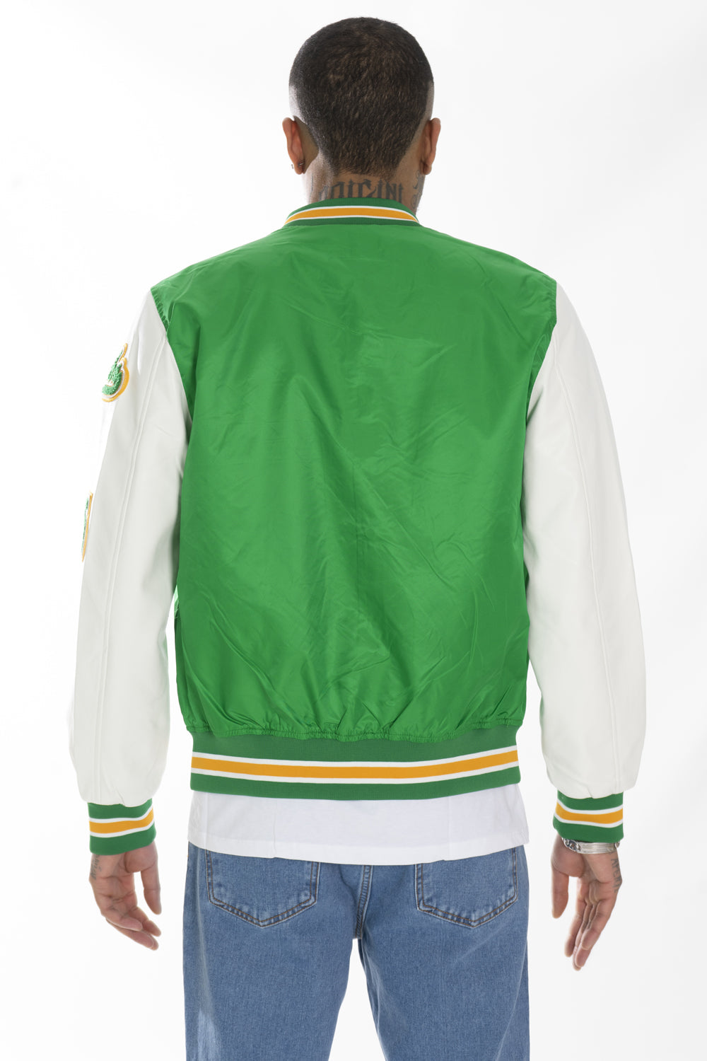 Giubbotto Uomo Giacca Varsity ''S'' Con Maniche Ecopelle Art. Gb135