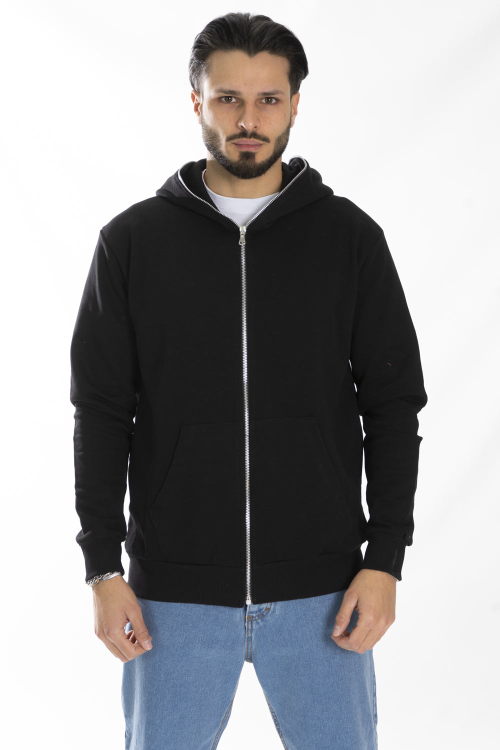 Felpa Uomo Con Zip Stampa Retro Art. Fe152