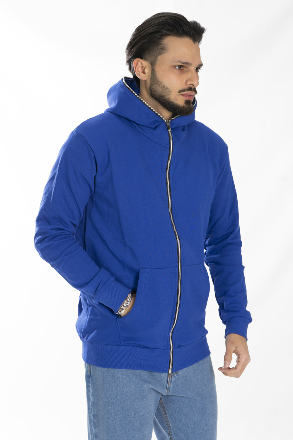 Felpa Uomo Con Zip Stampa Retro Art. Fe152