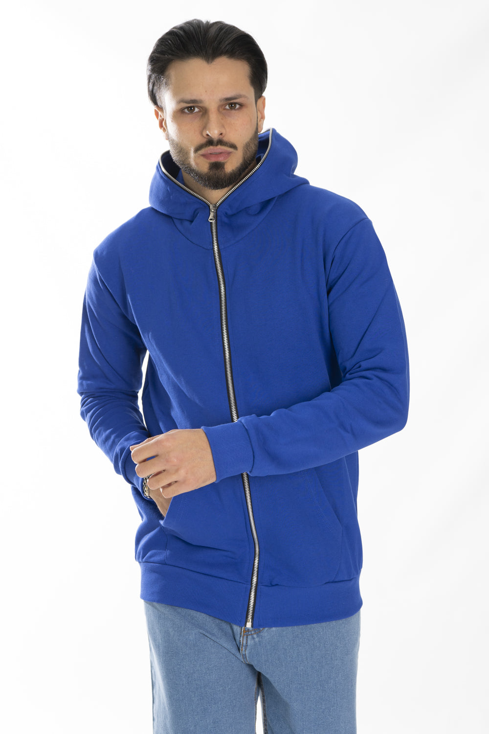 Felpa Uomo Con Zip Stampa Retro Art. Fe152