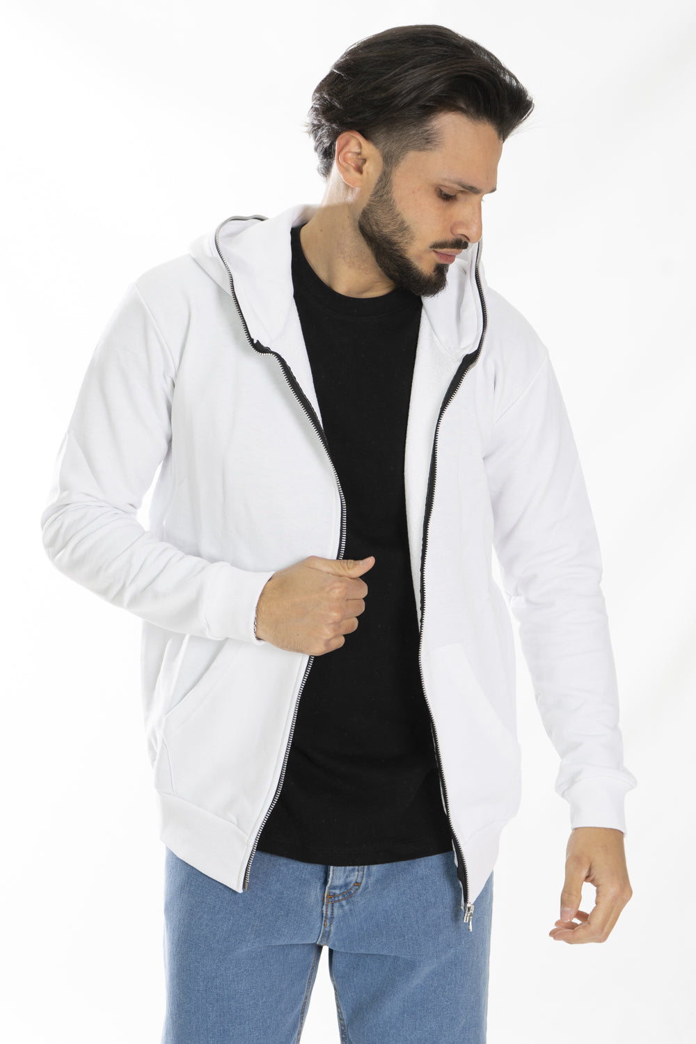 Felpa Uomo Con Zip Stampa Retro Art. Fe152