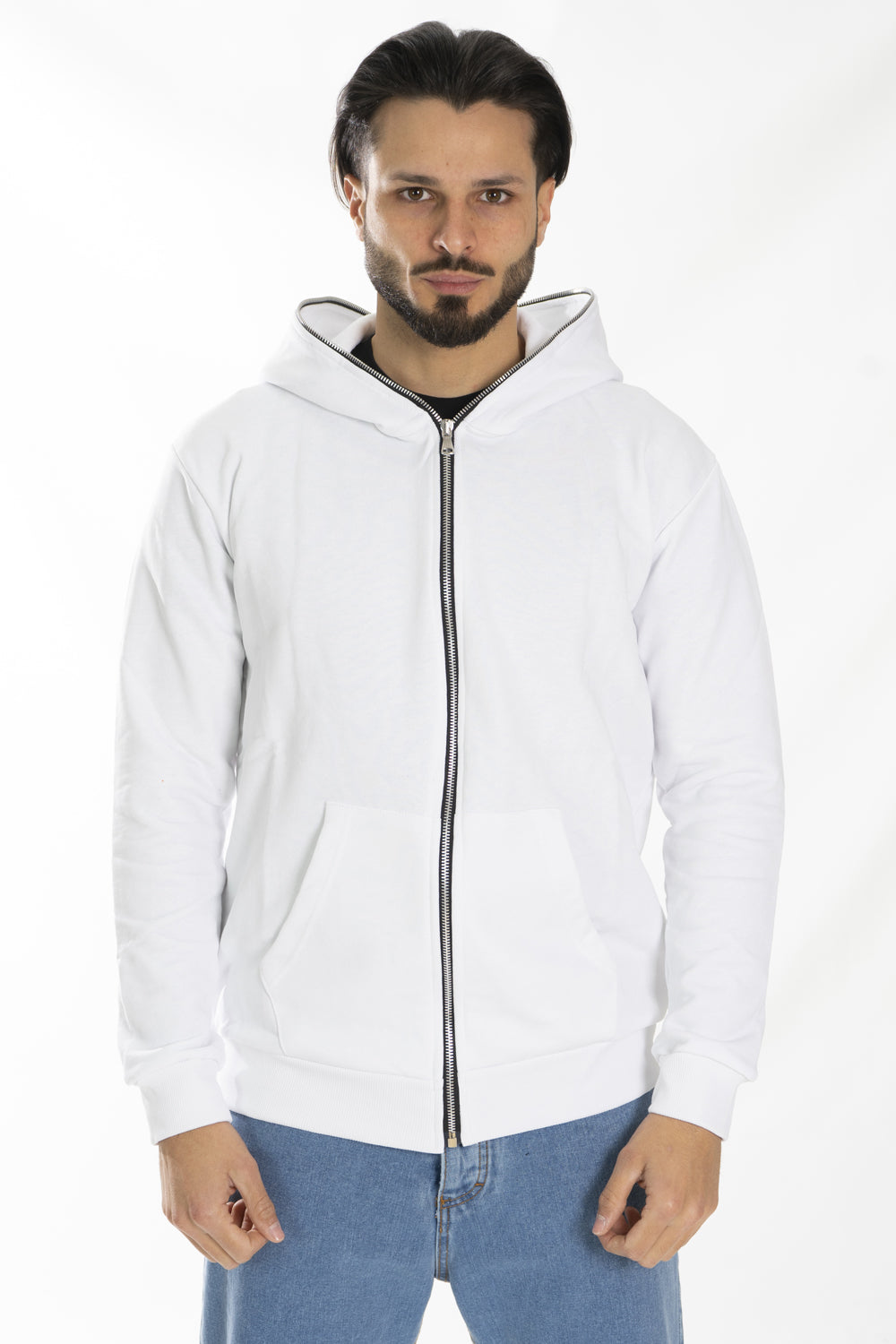 Felpa Uomo Con Zip Stampa Retro Art. Fe152