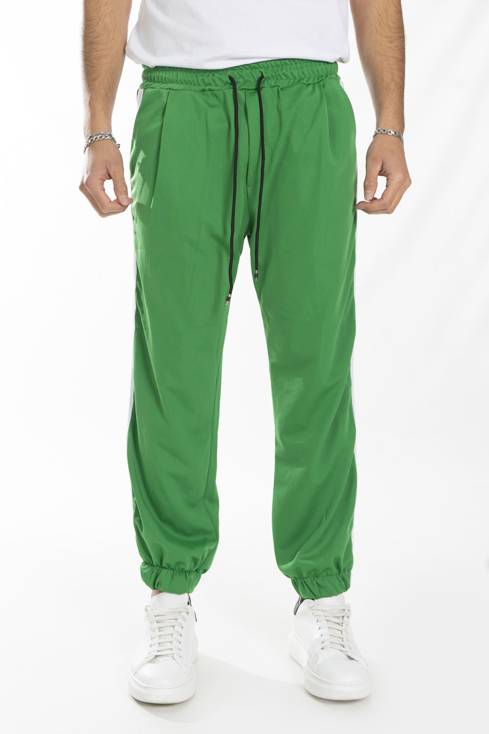 Pantalone tuta Acetato Vita Jogger con banda laterale Art. Pt161