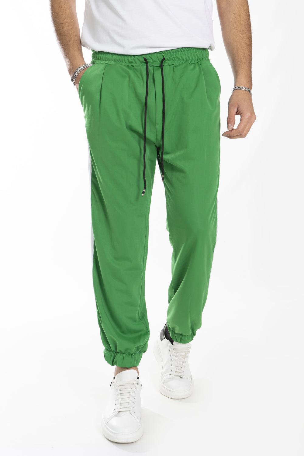 Pantalone tuta Acetato Vita Jogger con banda laterale Art. Pt161