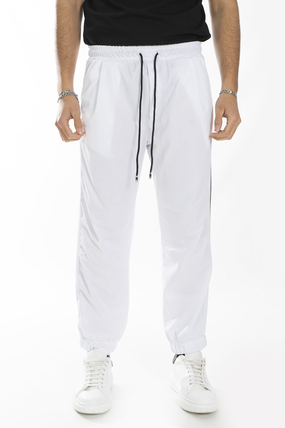 Pantalone tuta Acetato Vita Jogger con banda laterale Art. Pt161