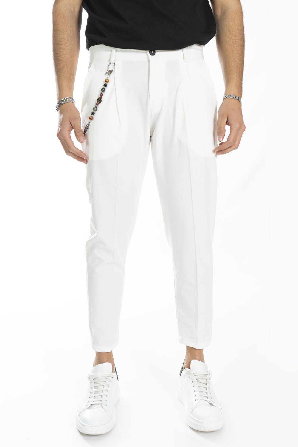 Pantalone Uomo Con Bottone Centrale e Accessorio Art. Pt167