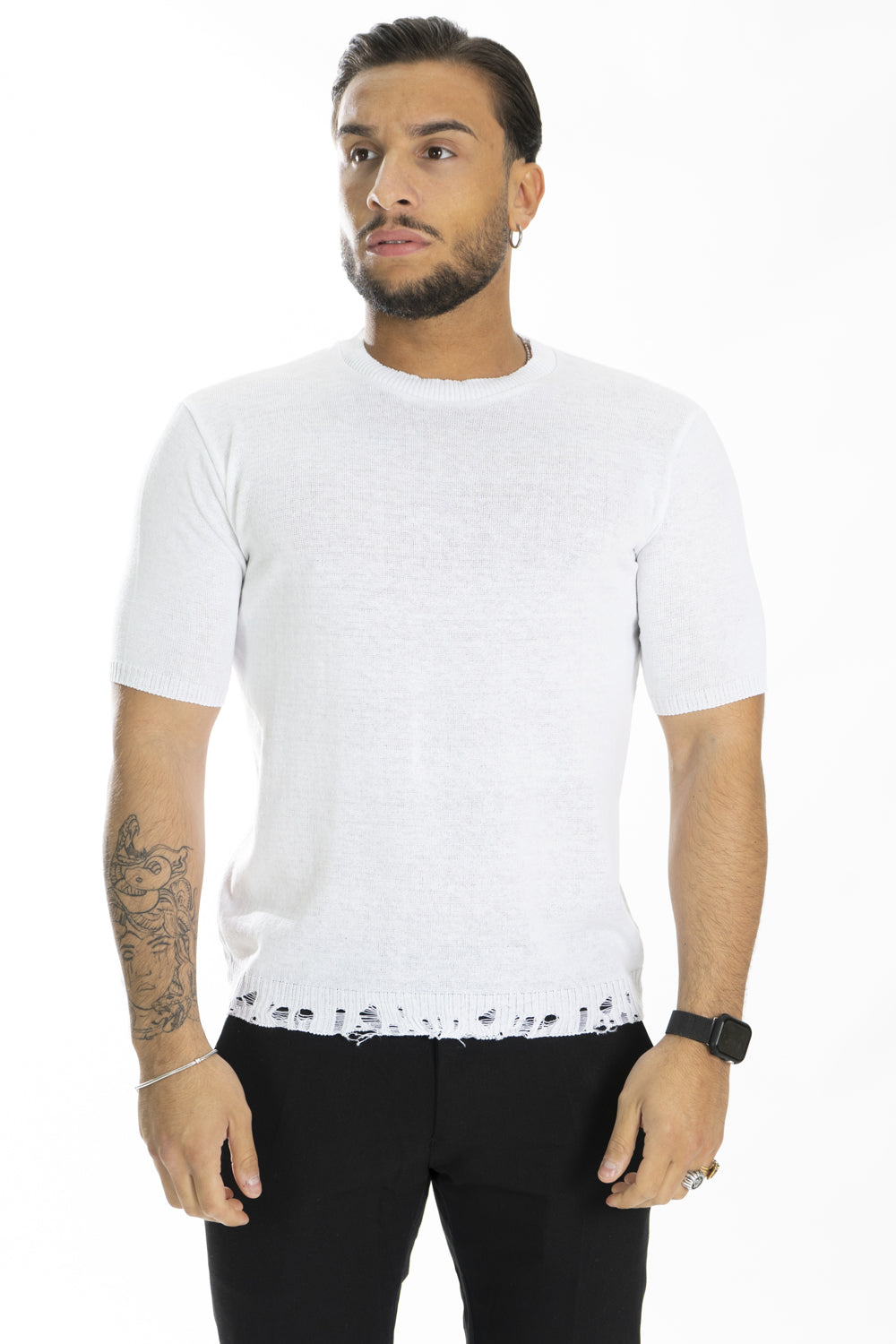 T-shirt Uomo In Maglia con rotture Art. Ts162