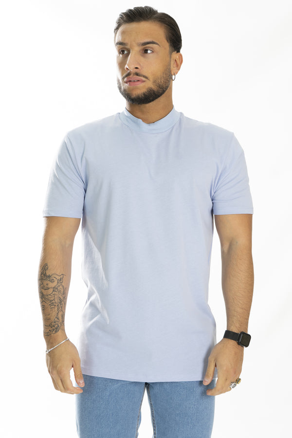 T-shirt demi-col côtelé couleur unie Art. Ts157