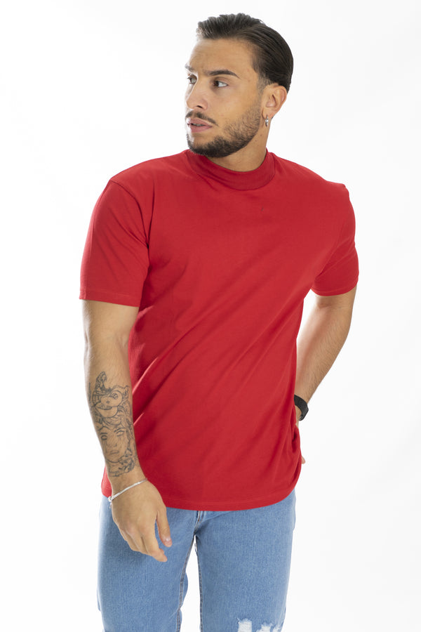 T-shirt demi-col côtelé couleur unie Art. Ts157