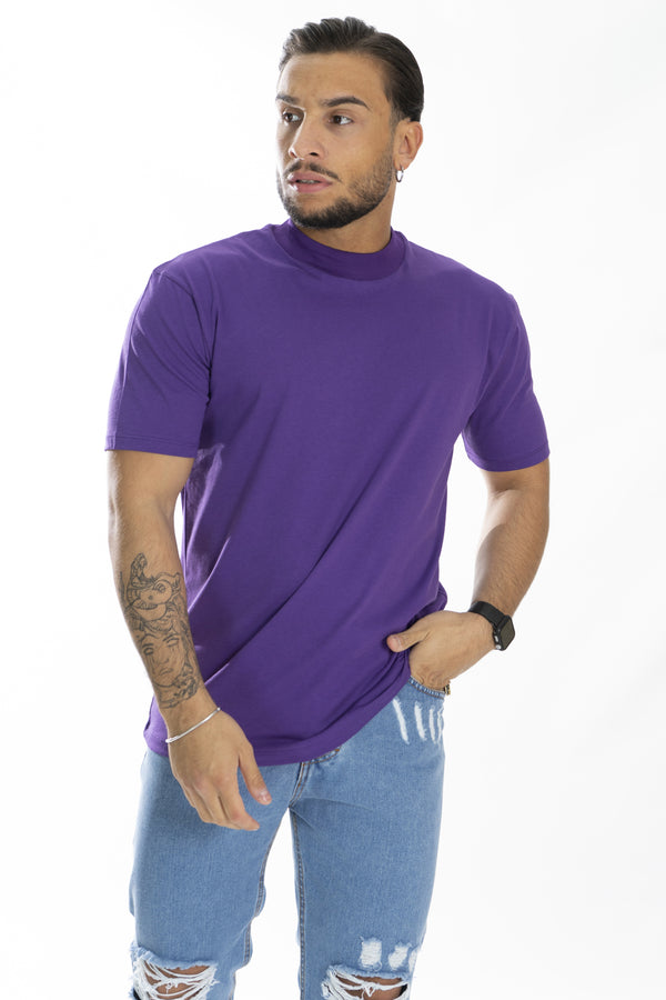 T-shirt demi-col côtelé couleur unie Art. Ts157