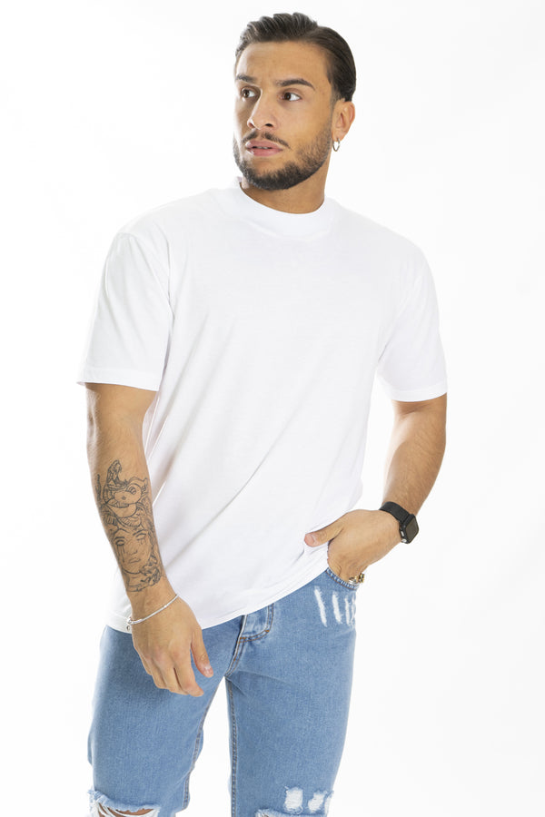 T-shirt demi-col côtelé couleur unie Art. Ts157