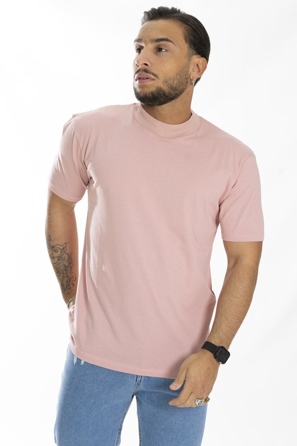 T-shirt demi-col côtelé couleur unie Art. Ts157