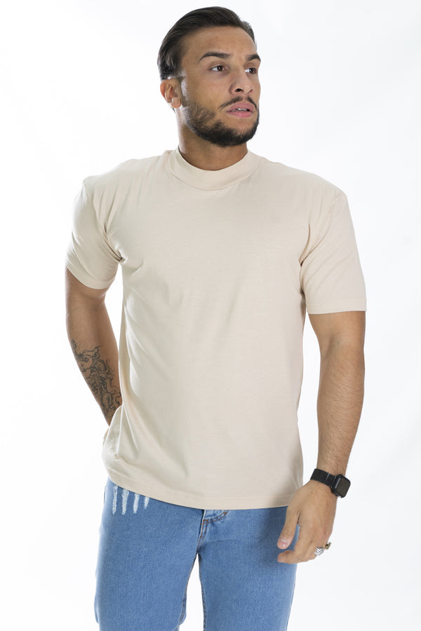 T-shirt demi-col côtelé couleur unie Art. Ts157