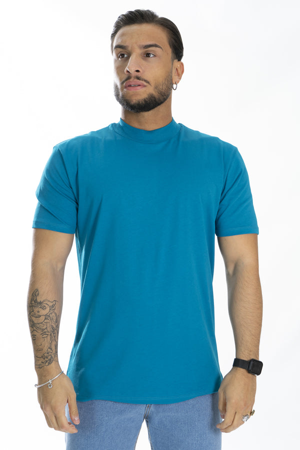 T-shirt demi-col côtelé couleur unie Art. Ts157