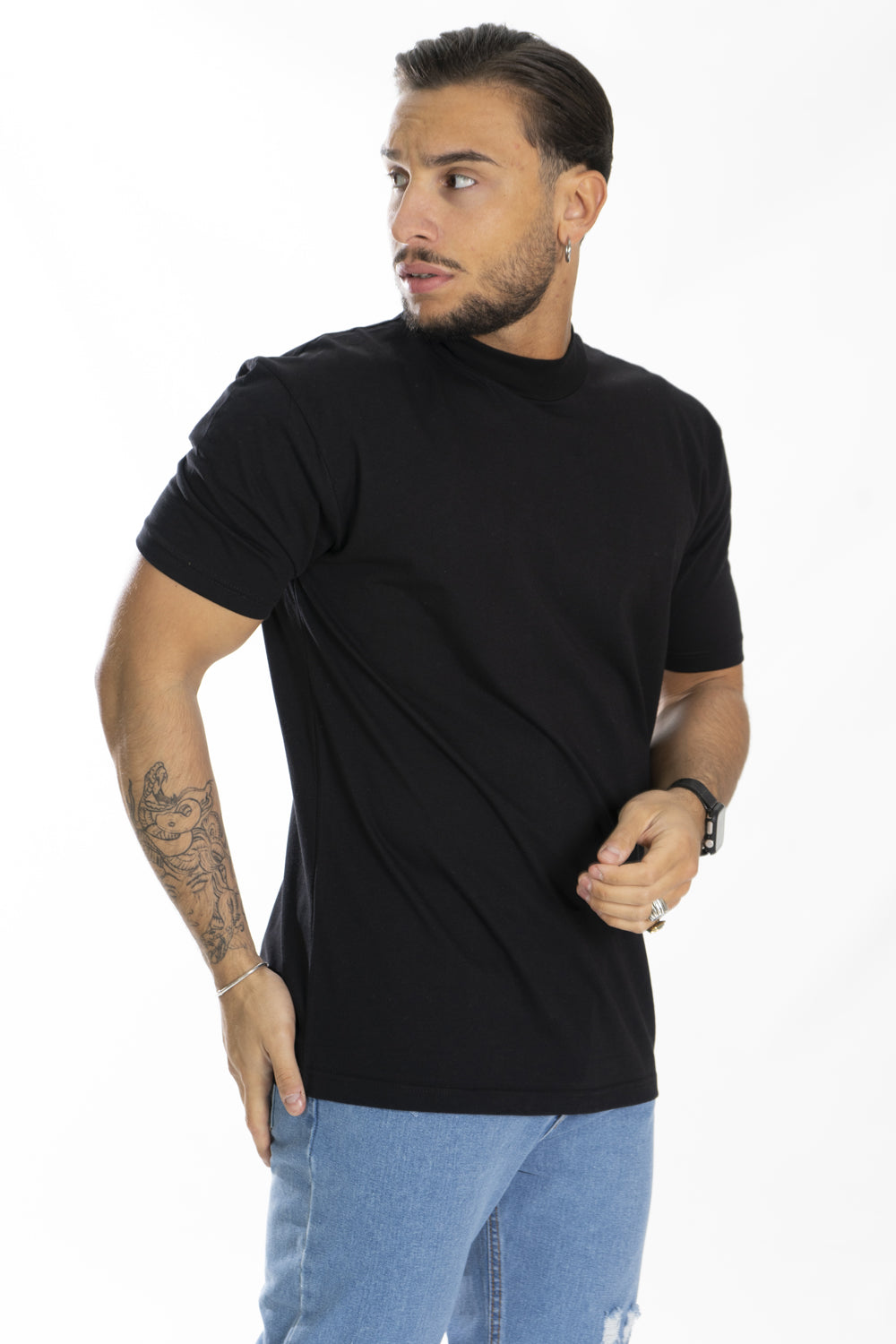 Maglietta Mezzo Collo in Costina Tinta Unita Art. Ts157