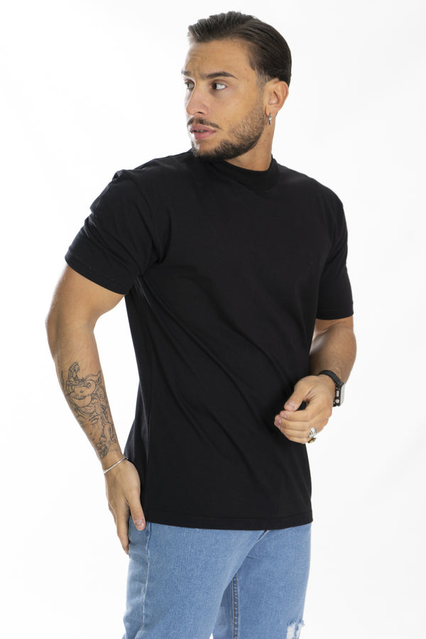 T-shirt demi-col côtelé couleur unie Art. Ts157