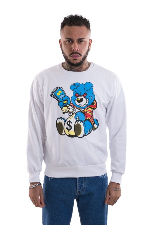 Sweat-shirt ras du cou pour homme avec imprimé « Teddy Money » Art. Fe117